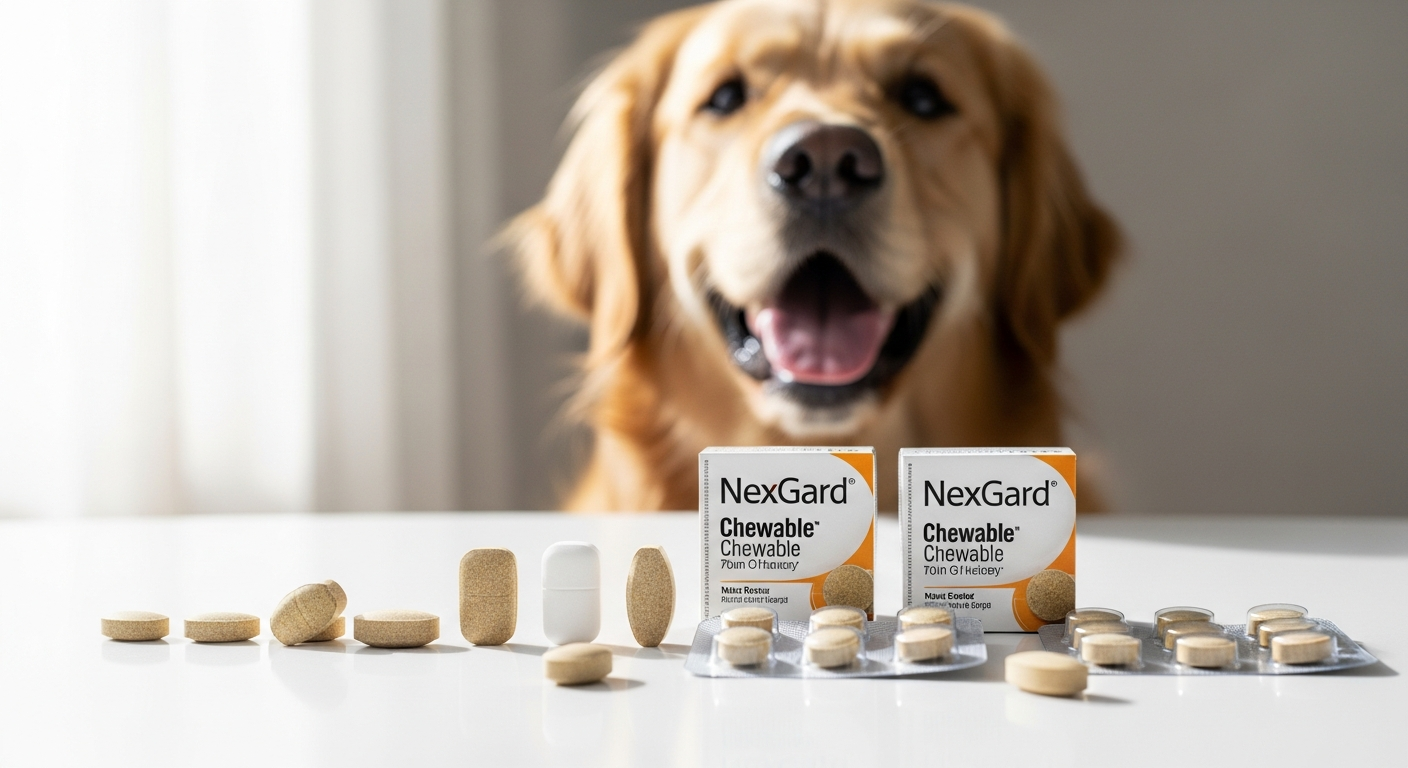 NexGard Chewables beef-flavored monthly oral flea and tick prevention for dogs