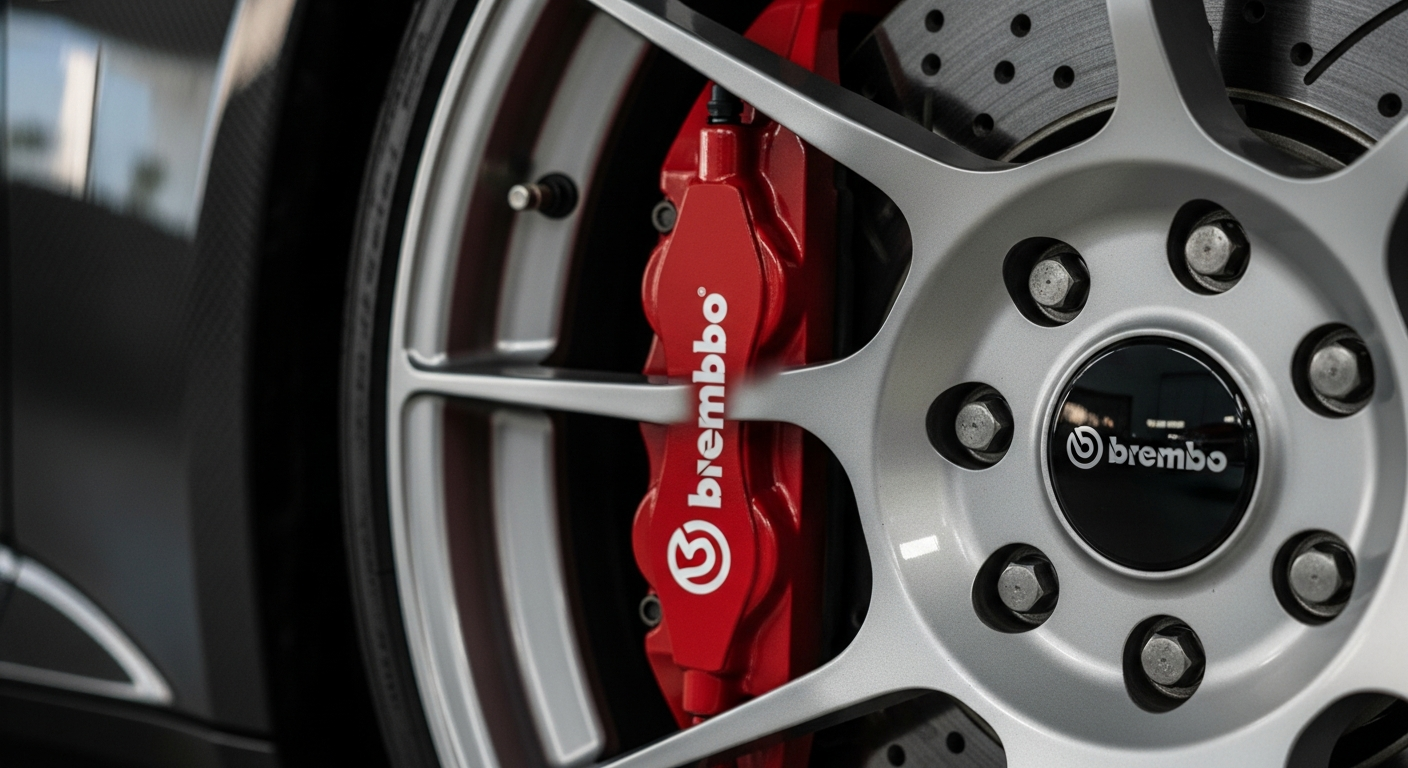 Brembo performance car brake disc with ventilation design and thermal technology