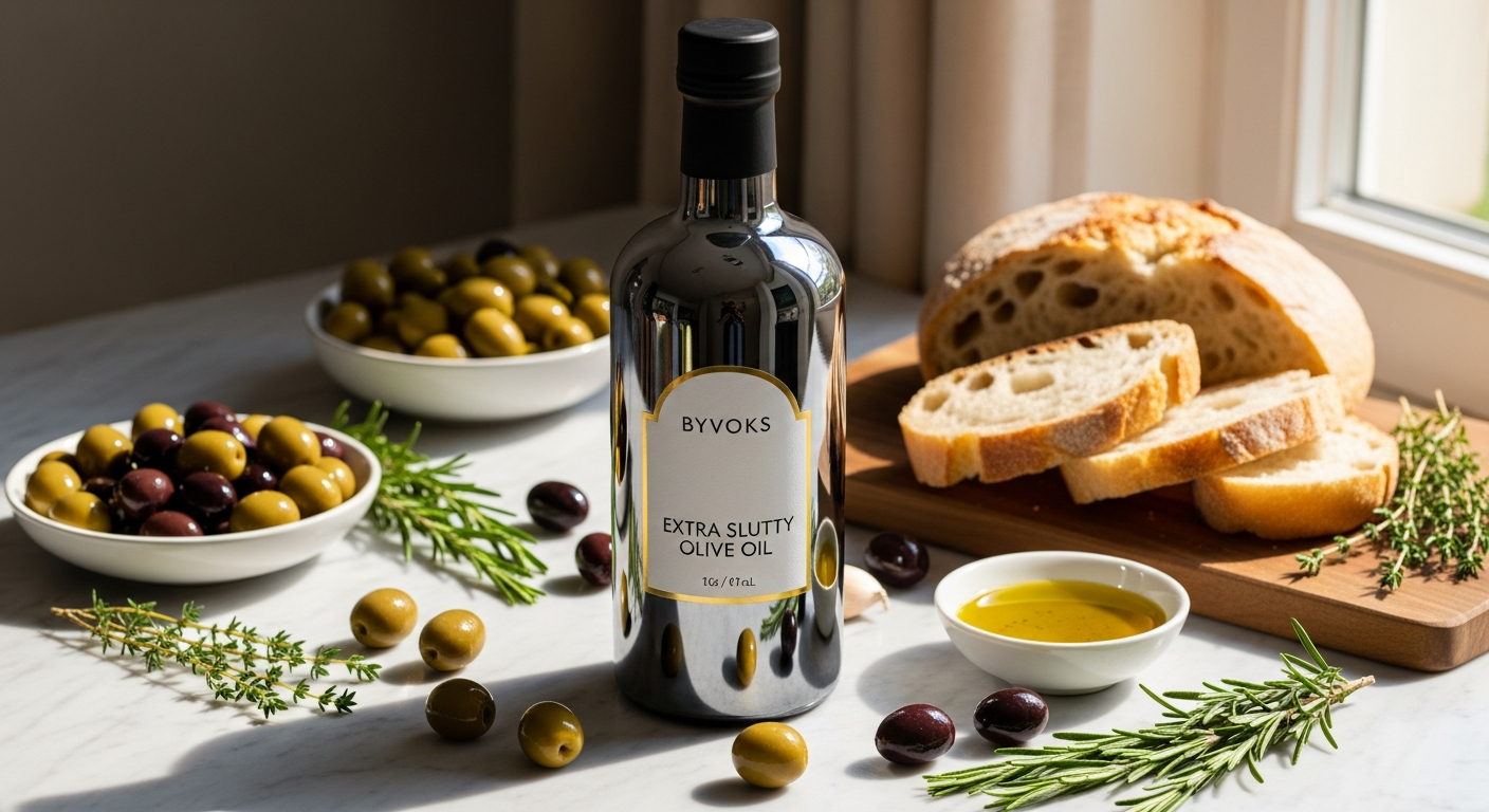 Byvoks Extra Slutty Olive Oil bottle with bold label on white background