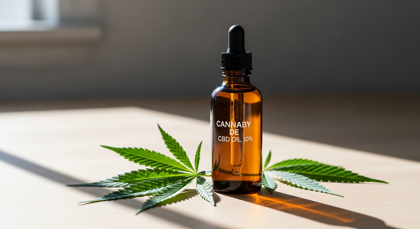 CANNABY DE CBD oil 10% bottle with Swiss organic hemp and broad-spectrum cannabinoids