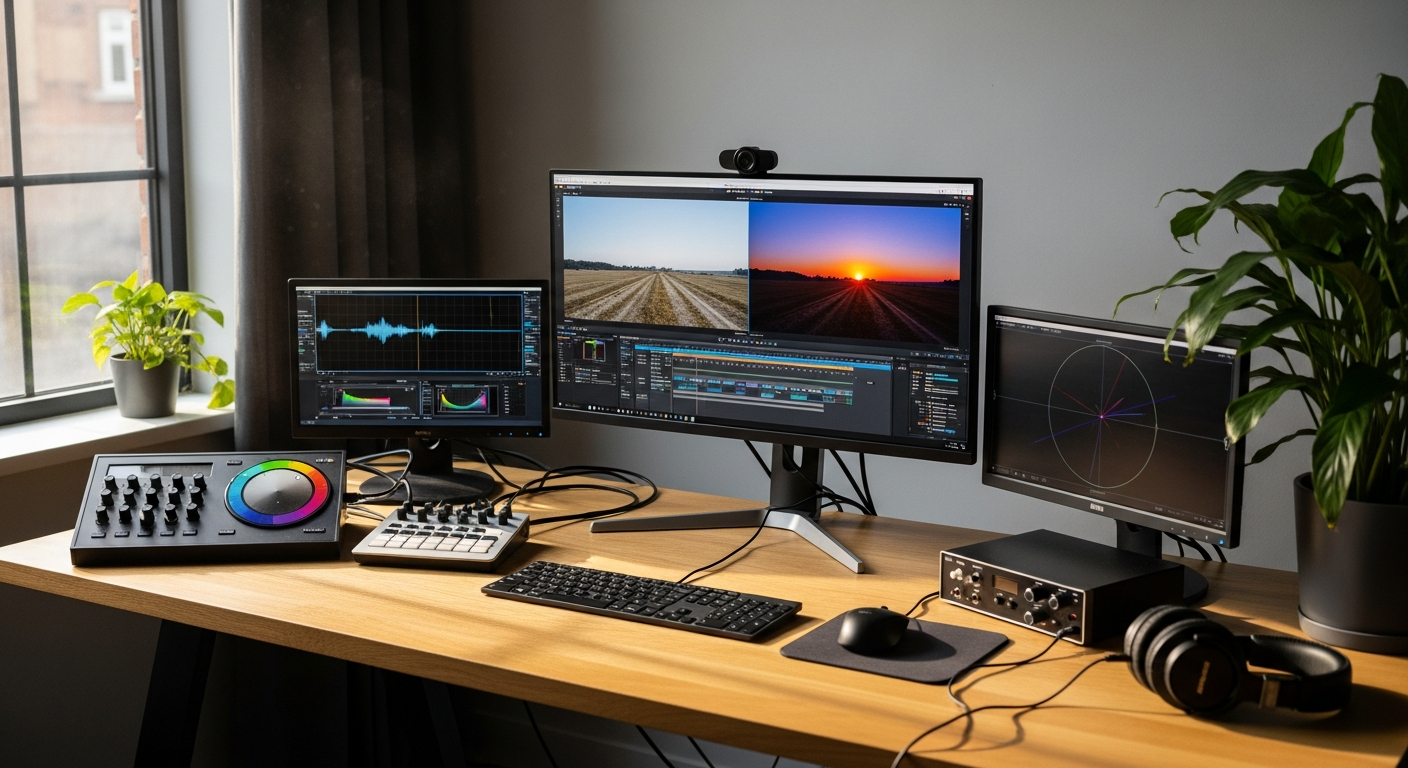 Professional cinematic video LUTs displayed on editing software interface showing color grading transformation