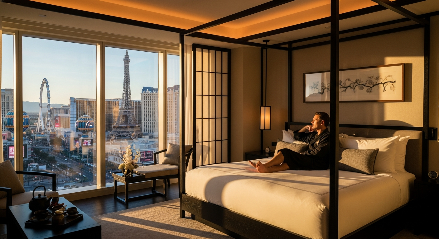 Nobu Hotel at Caesars Palace Las Vegas modern Japanese-inspired luxury boutique suite interior design