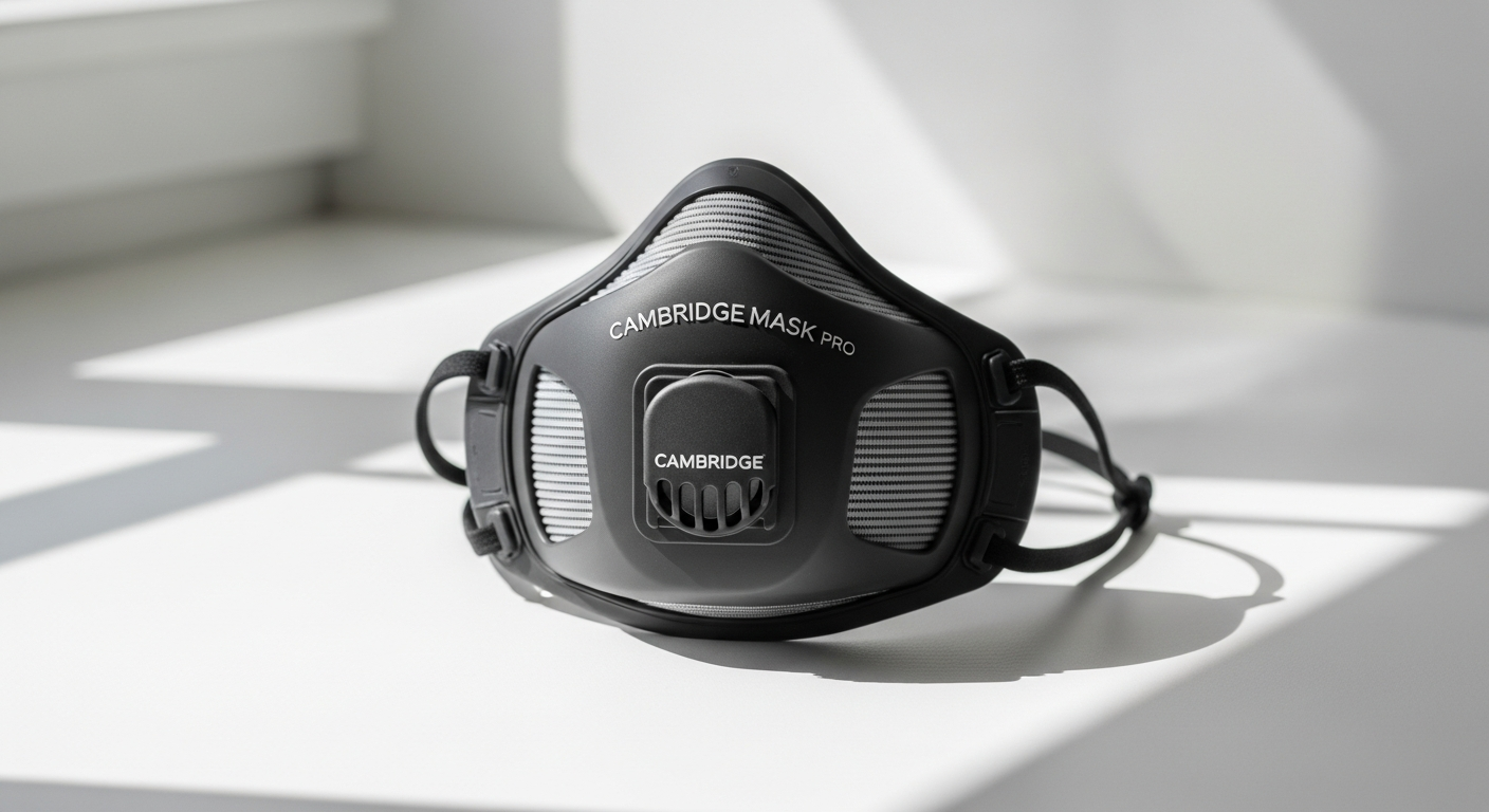 Cambridge Mask Pro Series reusable respirator with military-grade triple-layer filtration technology