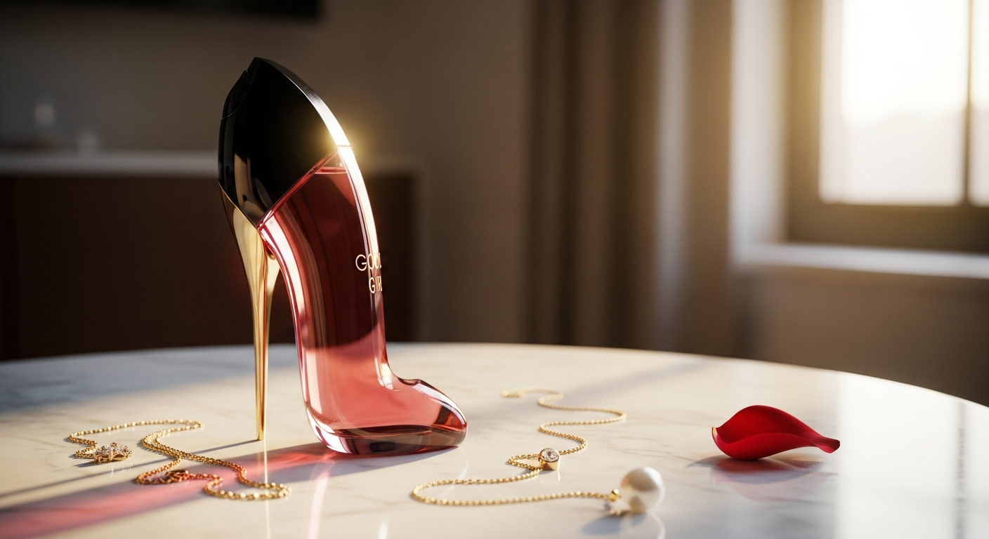 Elegant Carolina Herrera Good Girl Eau de Parfum bottle with iconic high heel design