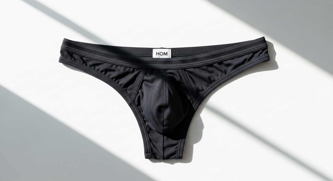 HOM Freddy String men's g-string underwear in minimalist design showcasing ultra-thin construction