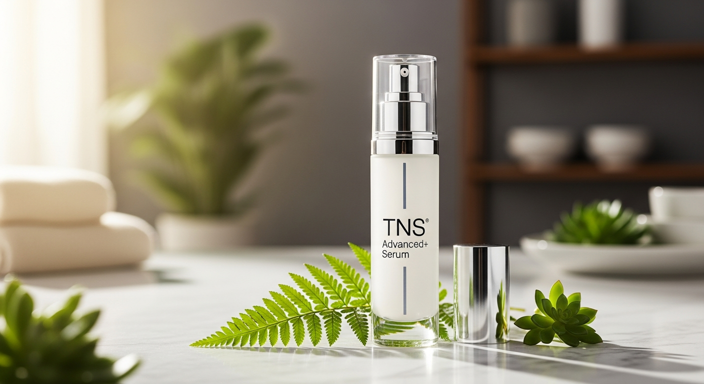 SkinMedica TNS Advanced+ Anti-Aging Serum bottle with dual-chamber pump system displayed on white background