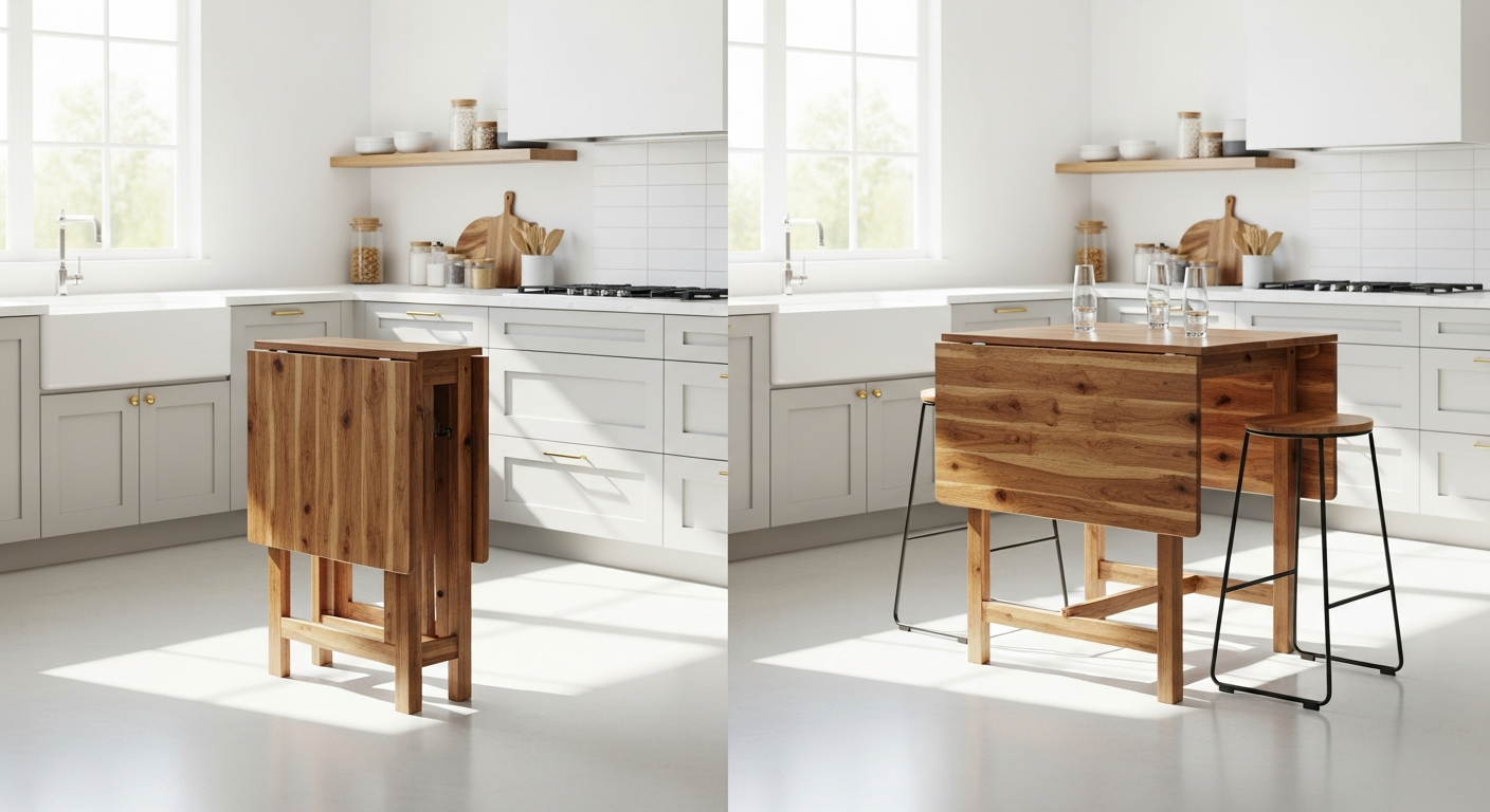 CASARIA Foldable Acacia Wood Bar Table on modern patio space