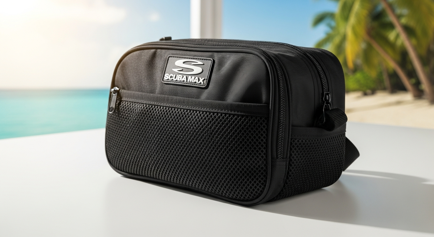 Scuba Max BG-632 mesh snorkeling fin bag with adjustable shoulder strap and draw-string closure