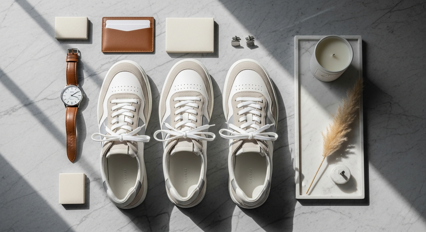 Luxury designer sneakers collection displaying premium materials and craftsmanship