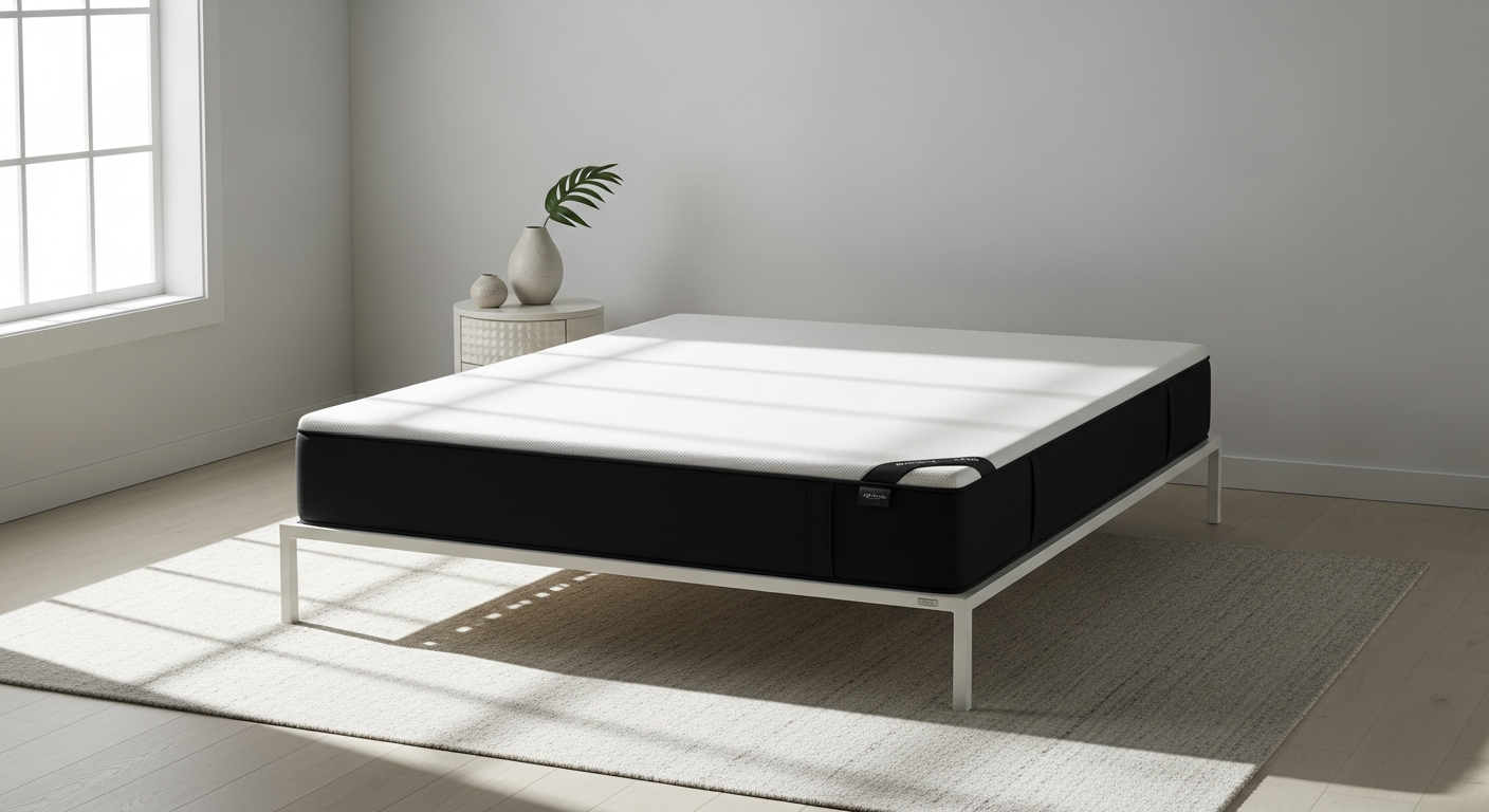 EGOHOME Black Foam 14-inch Memory Mattress displayed in bedroom setting showing medium-firm construction