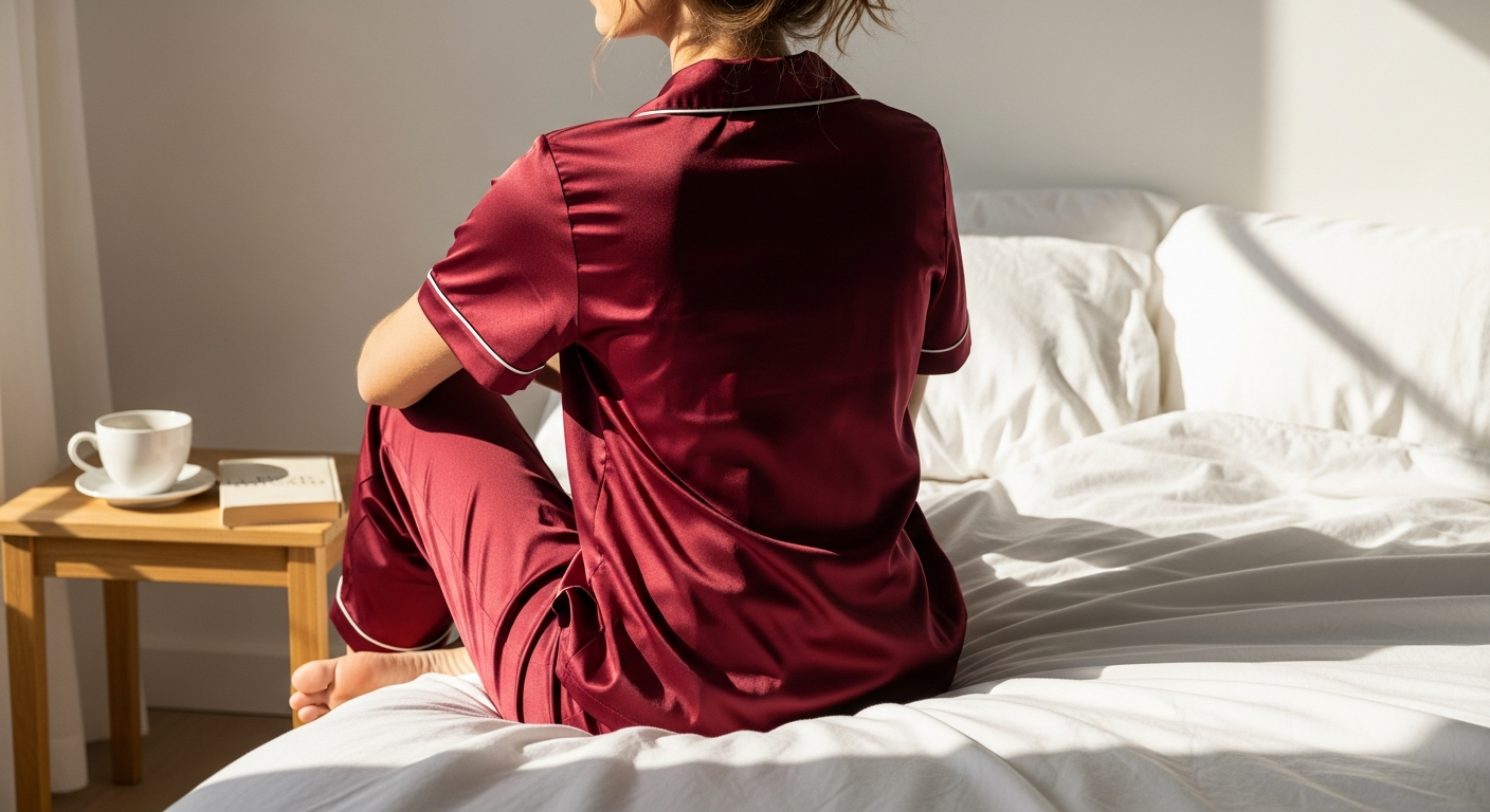 Ekouaer Women's Satin Silky Pajama Set in elegant design with soft satin fabric