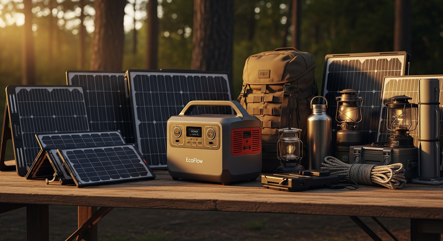 EcoFlow DELTA 2 Max portable power station displayed in off-grid cabin setting