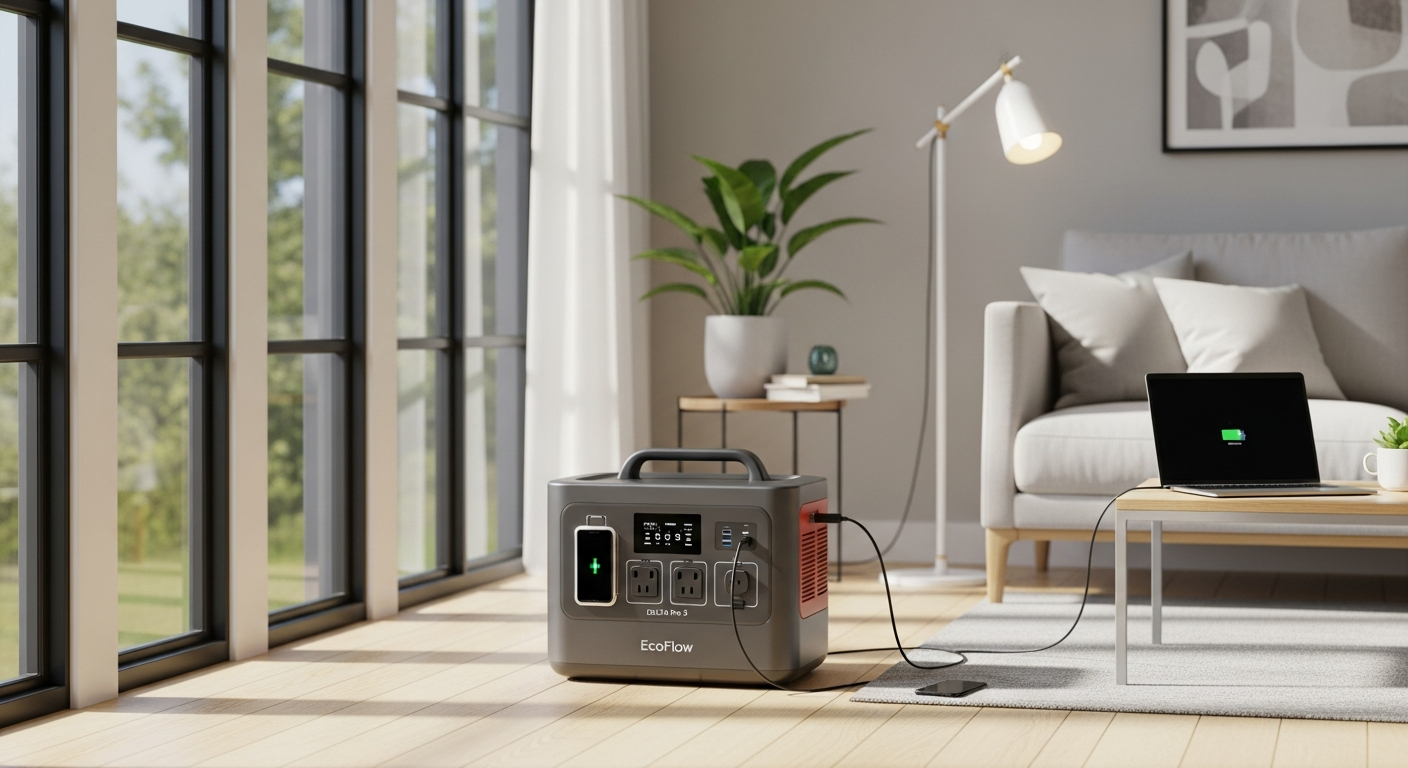 EcoFlow DELTA Pro 3 power station with expandable battery modules for whole-home backup