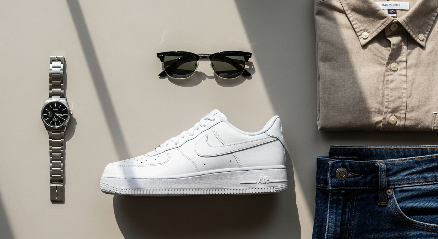 Nike Air Force 1 '07 Low white leather sneaker displayed on neutral background