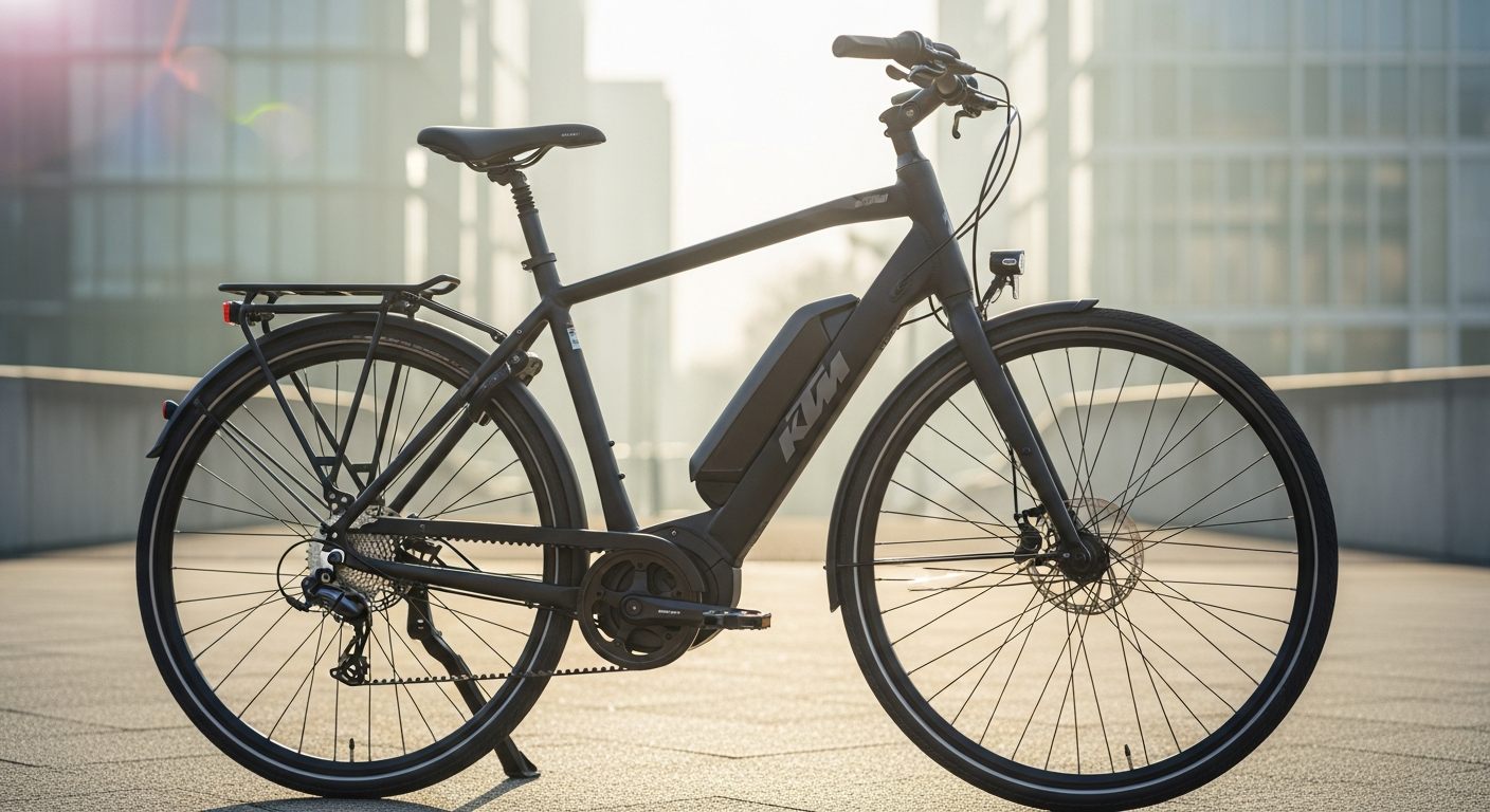 KTM Macina City 610 belt e-bike with Bosch motor parked on urban street