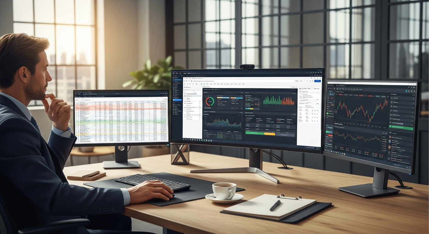 Finson Aquila 19 enterprise accounting software dashboard showing multi-company financial management interface