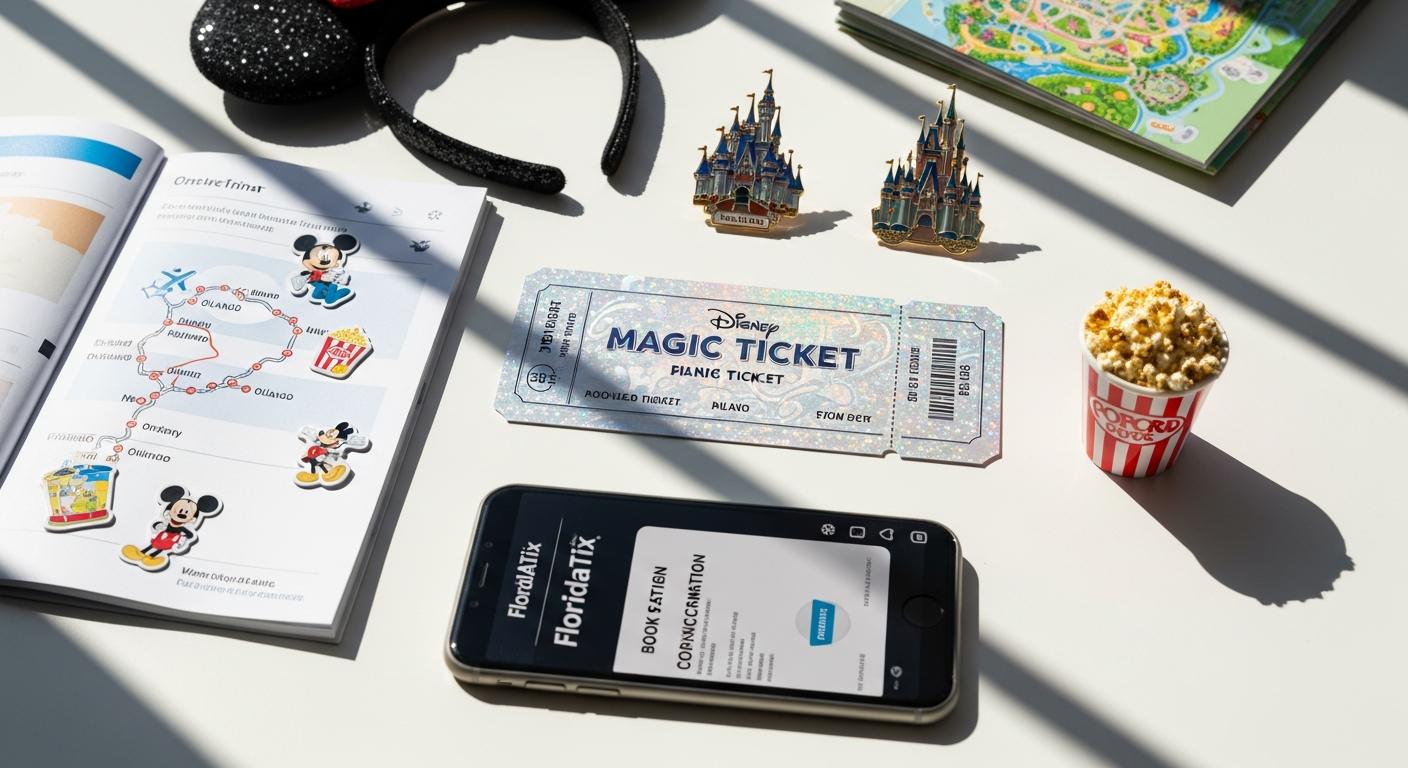 Disney's 14-Day Magic Ticket 2026 promotional image showing Walt Disney World theme parks