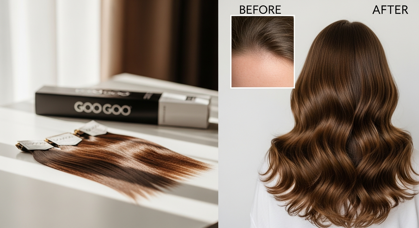 GOO GOO Hair Classic Clip-In Extensions for thinning hair instant volume