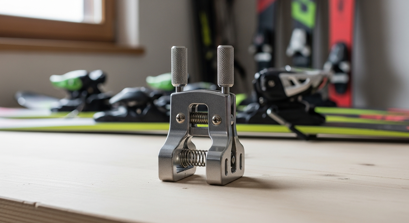 Gigasport Ski Brake Retainer holding ski brakes open during maintenance work