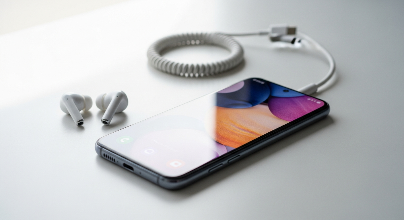 Samsung Galaxy A56 5G smartphone displaying vibrant AMOLED screen with camera system