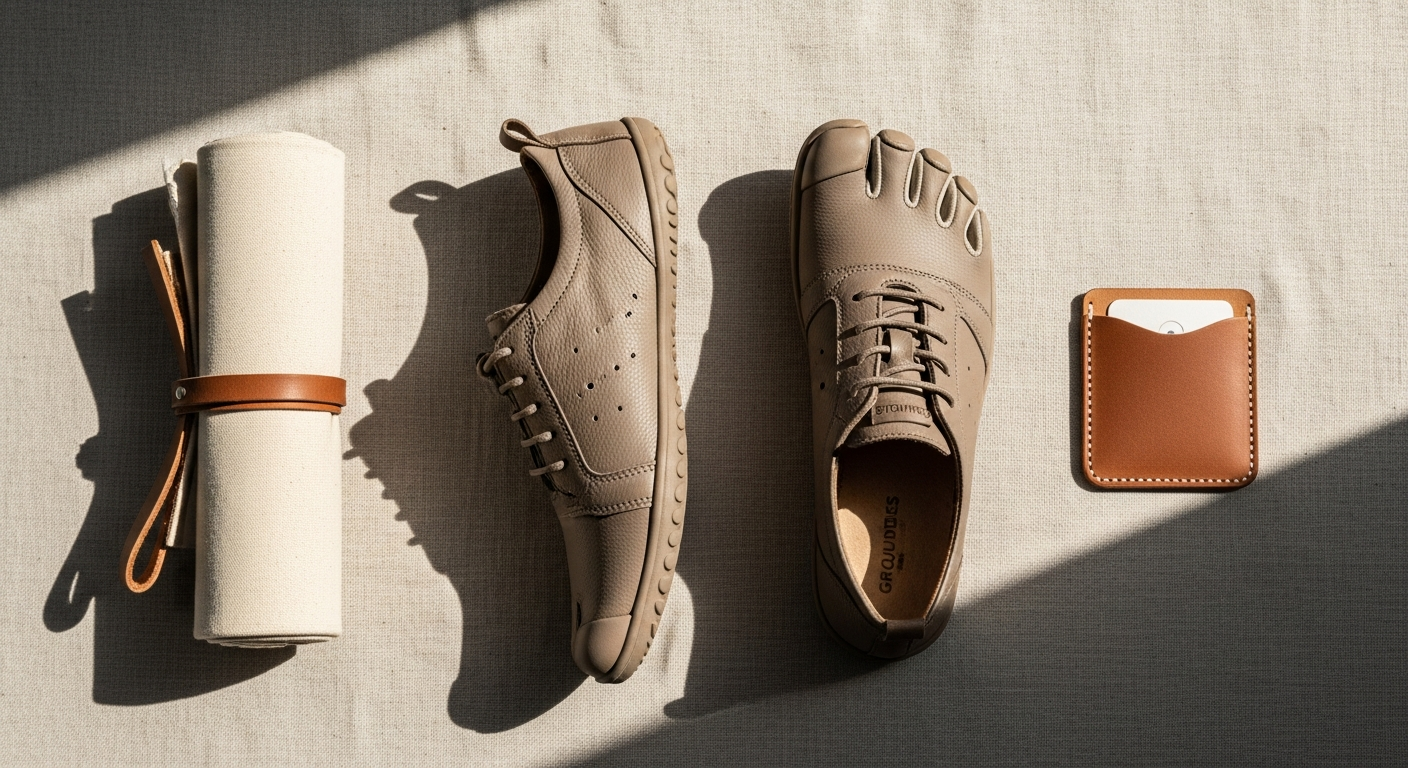 Groundies Nova barefoot leather sneakers in contemporary minimalist design with premium leather construction