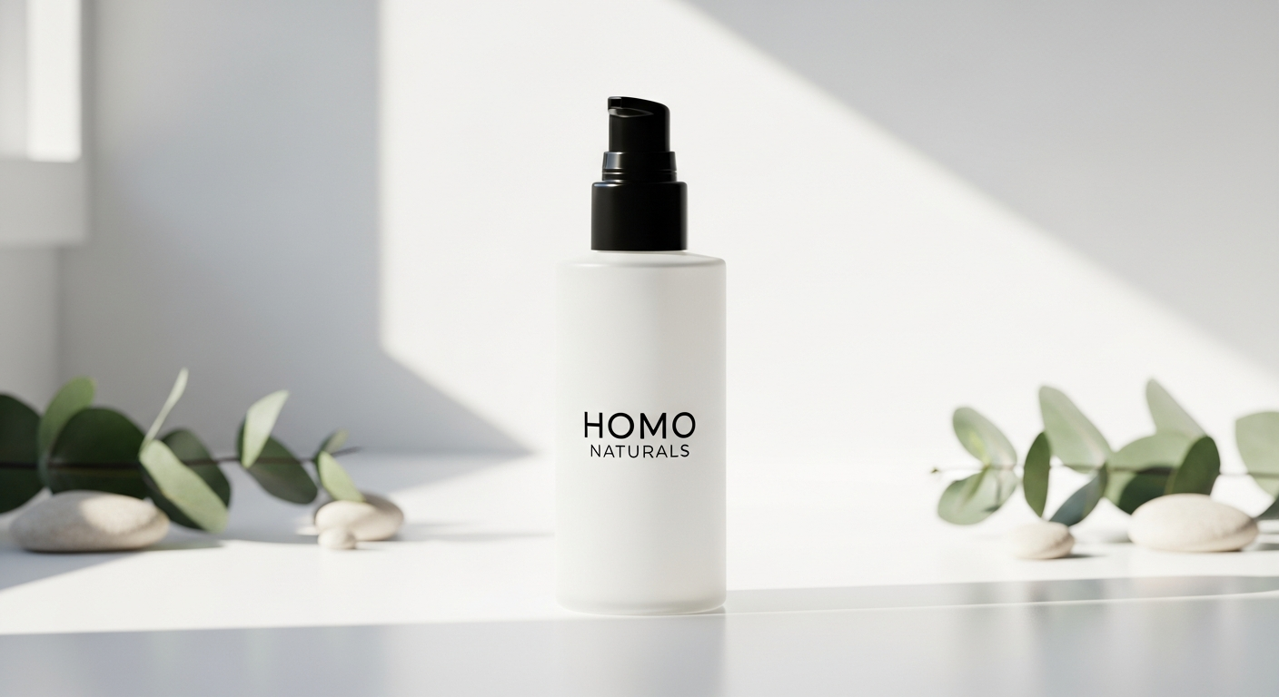 Homo Naturals Downstairs Fresh Intimate Gel bottle with natural botanical ingredients displayed
