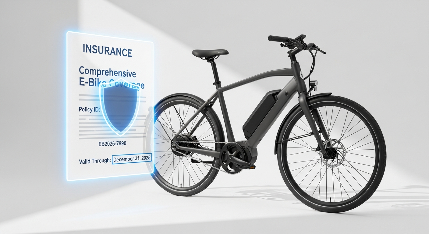 Digital bicycle and e-bike insurance protection coverage displayed on modern device screen