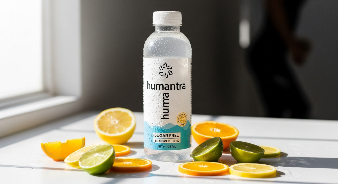 Humantra Electrolytes sugar-free hydration mix sachets with fresh fruit flavors