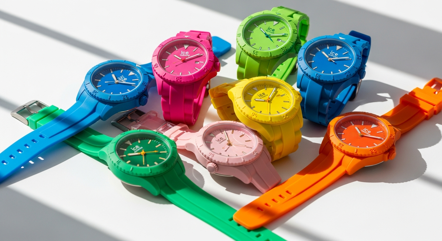 Colorful silicone Ice-Watch ICE Generation watches displayed in vibrant color variations