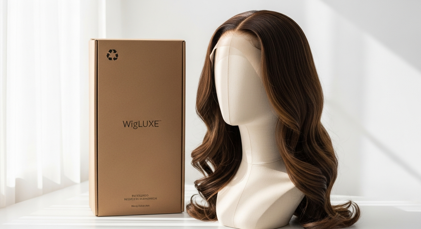ISEE HAIR Wear & Go glueless wig with HD lace and pre-plucked hairline displayed on wig head