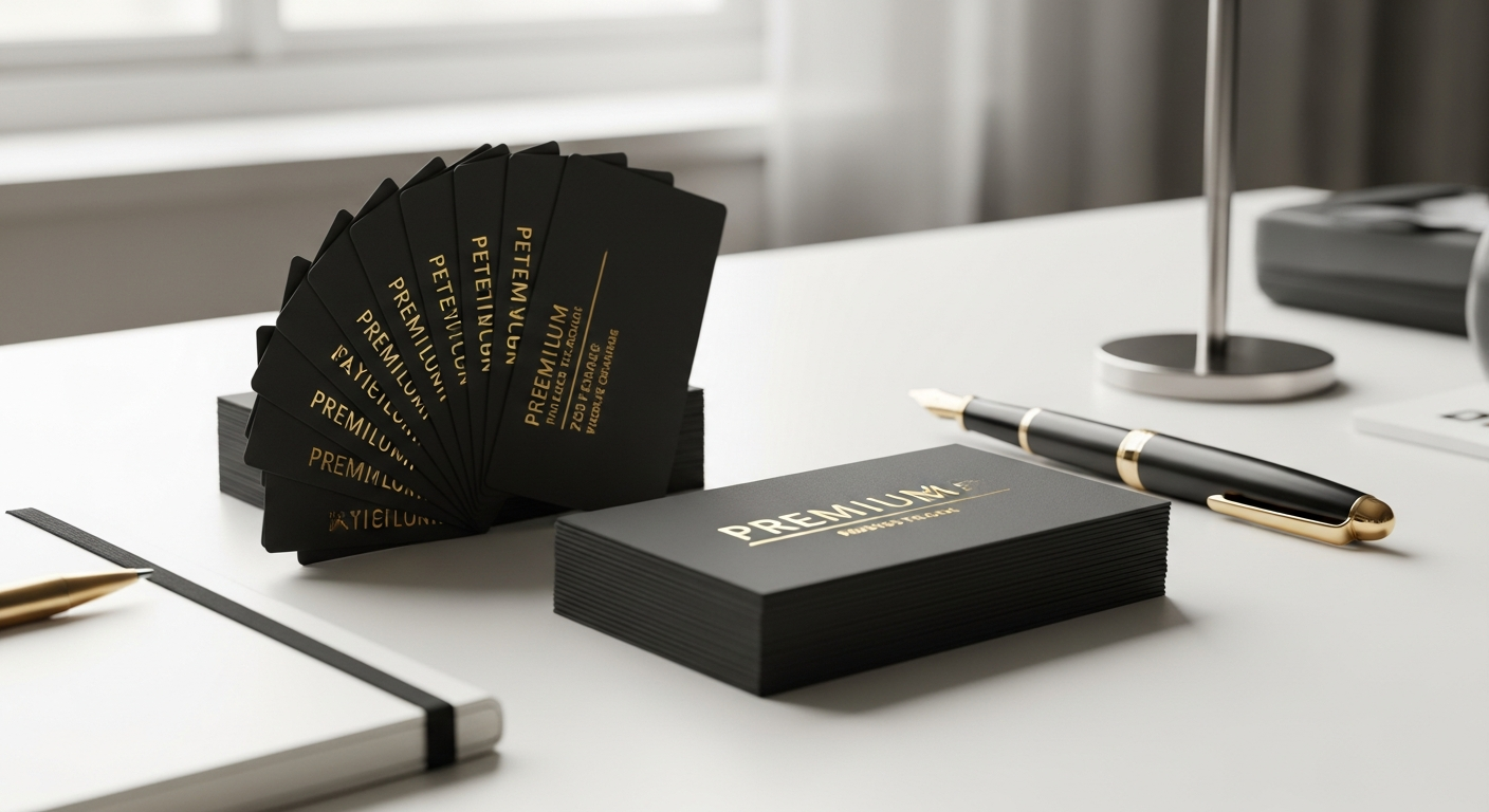Professional custom business cards with luxury finishes and premium card stock options