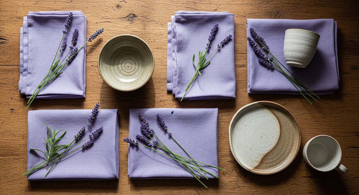 Lavender Napkin Sets: Artisan Design Meets Everyday Use