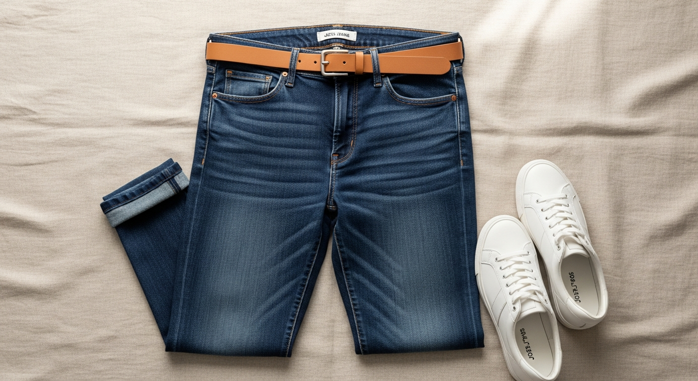 Woman wearing Joe's Jeans Charlie Ankle Skinny high-rise skinny jeans in classic wash