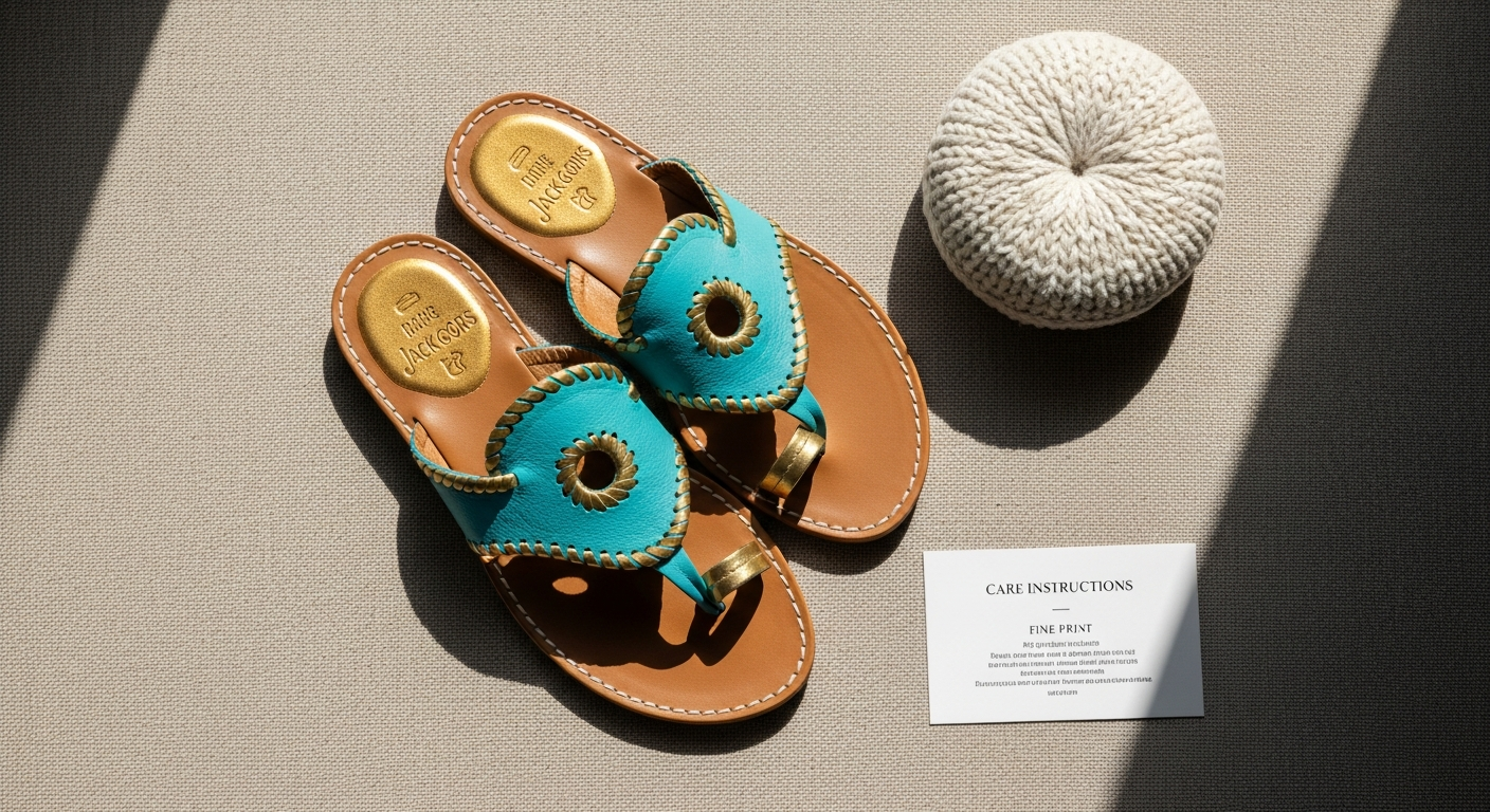 Jack Rogers Original Navajo leather sandals in classic neutral color displayed on white background