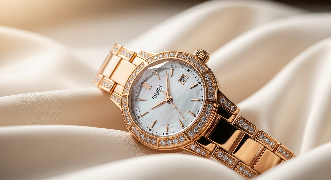 Jowissa Facet Strass Swiss Ladies Watch with faceted crystal design and rhinestone accents