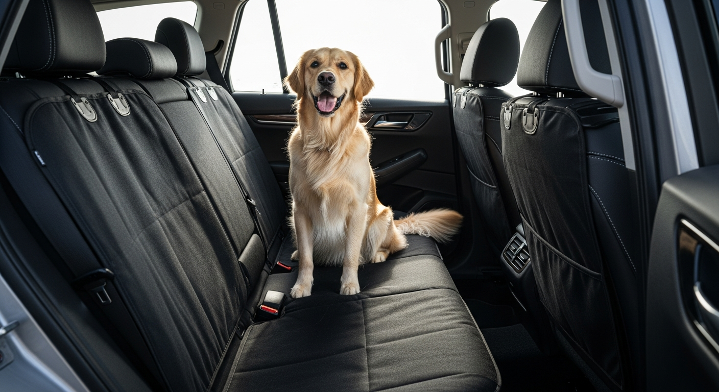 Team K9 Hard Bottom Dog Seat Cover protecting car interior with waterproof design