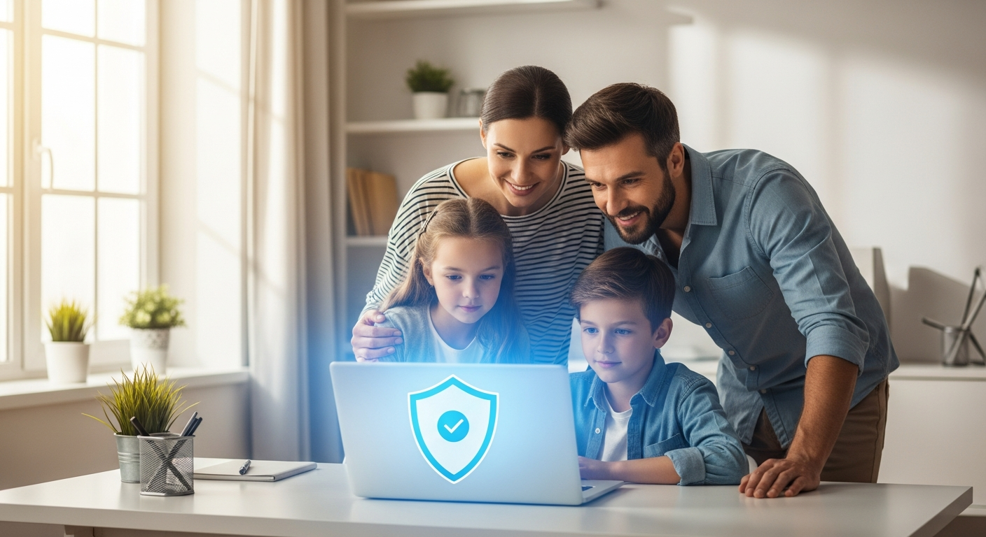 Kaspersky Premium Total Security Suite interface showing antivirus protection across multiple family devices