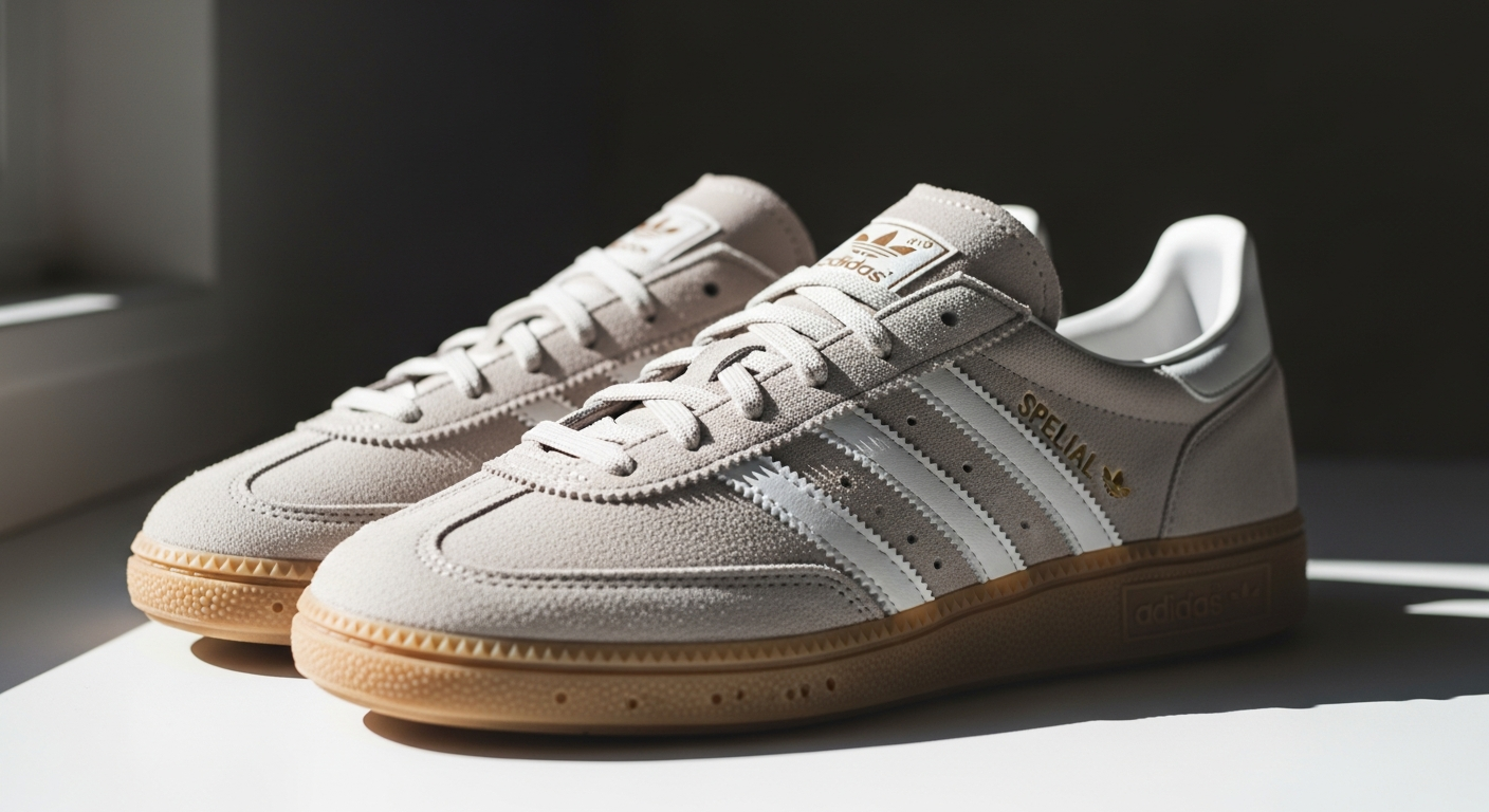 Adidas Handball Spezial suede sneaker displayed on neutral background