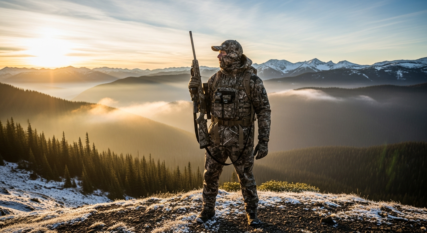 Kryptek Altitude Technical Hunting Apparel System displayed on mountain terrain