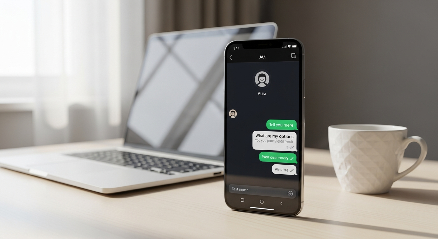 WhatsApp chatbot interface showing AI-powered conversational automation on Landbot platform