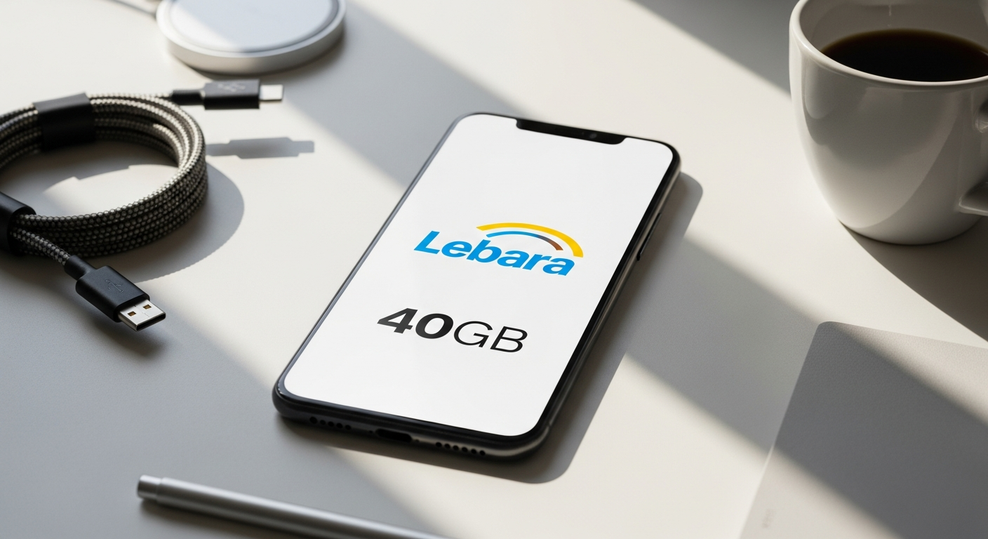 Lebara NL 40GB SIM Only Plan mobile phone data package display