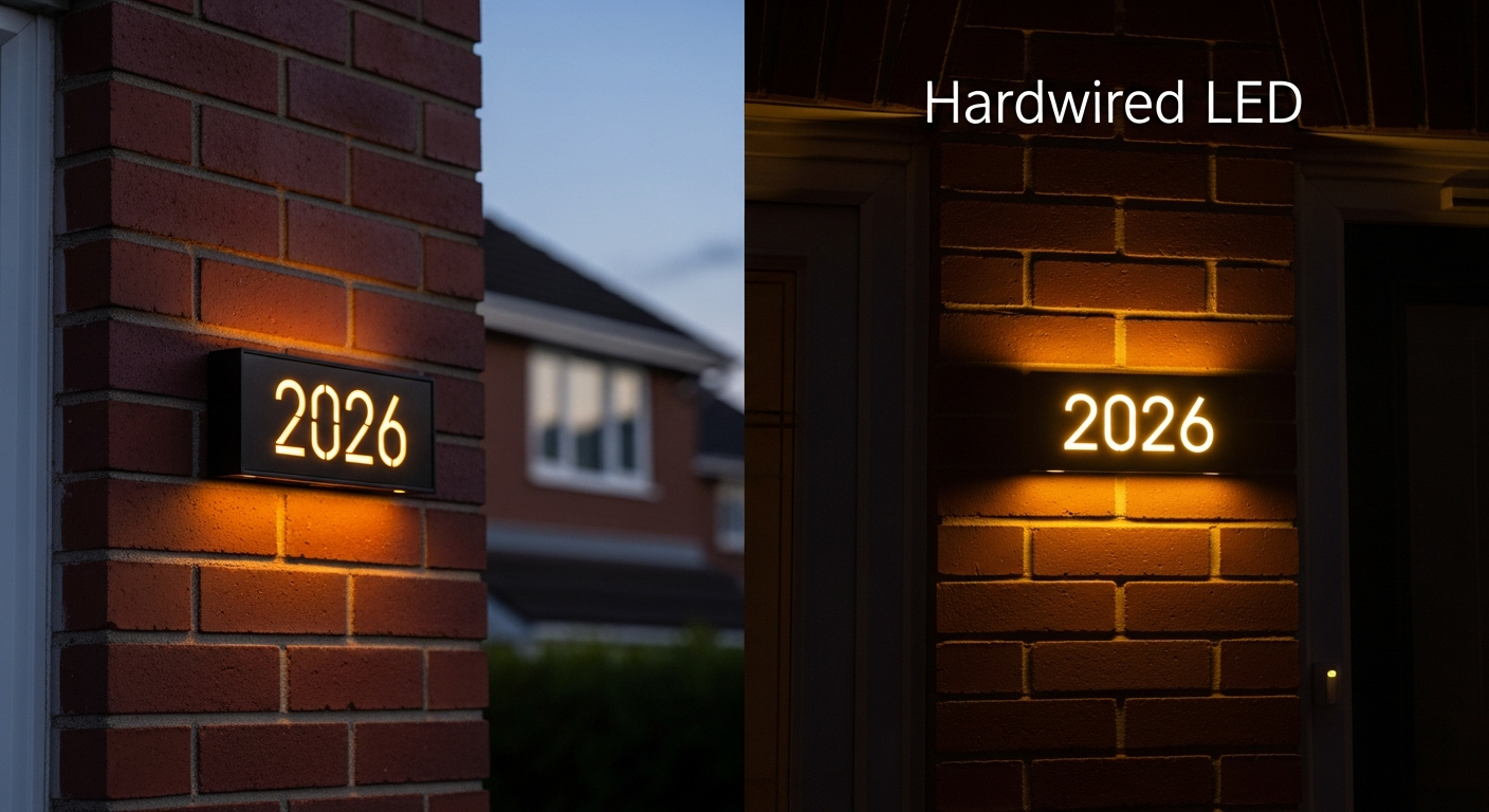 Solar vs Hardwired LED Address Numbers: 2026