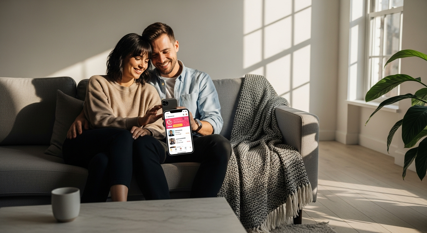 Lovepoint DE premium dating membership interface showing profile matching and messaging features