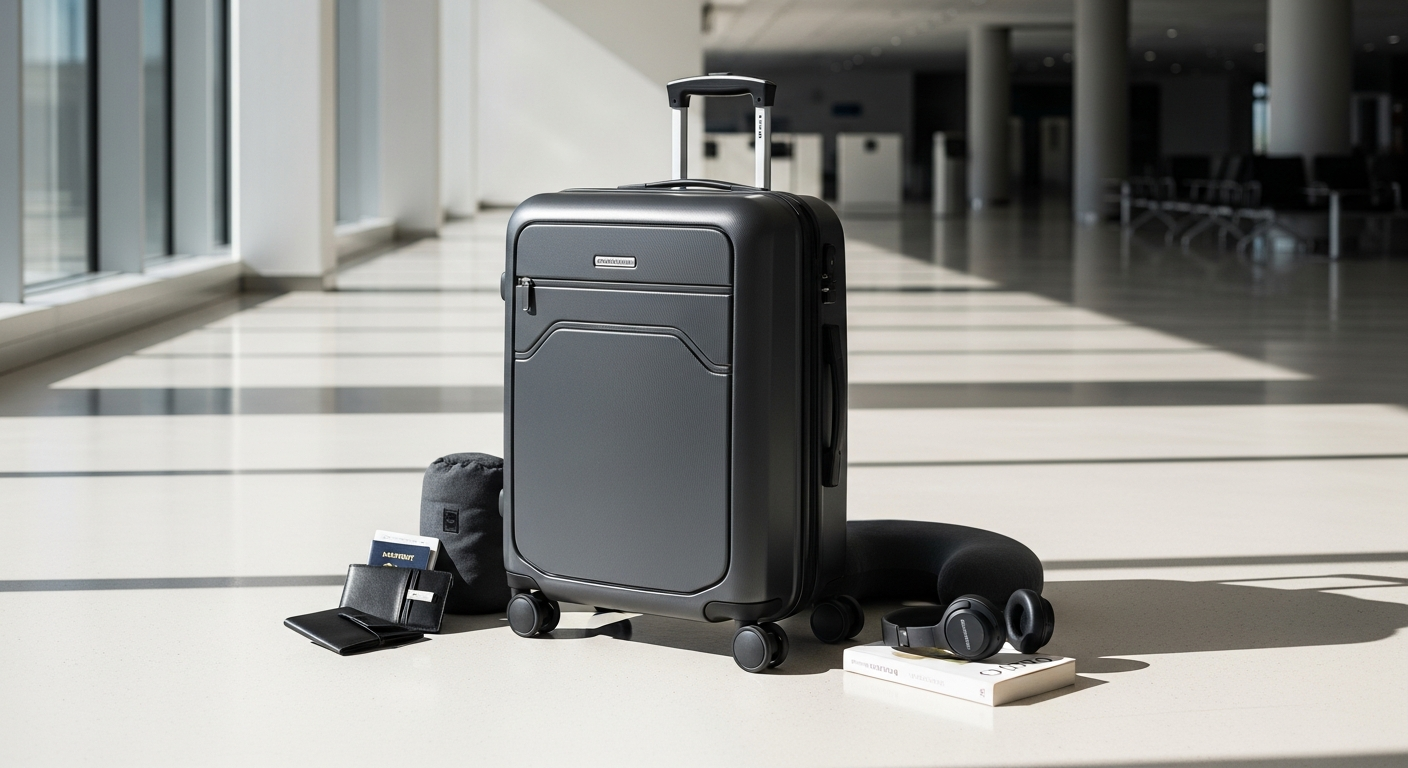 Greenwich Lightweight Cabin Suitcase in vibrant color with four spinner wheels displayed