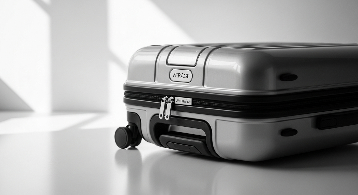 Award-winning VERAGE Greenwich Collection sustainable smart luggage with aluminum handle and smartphone integration