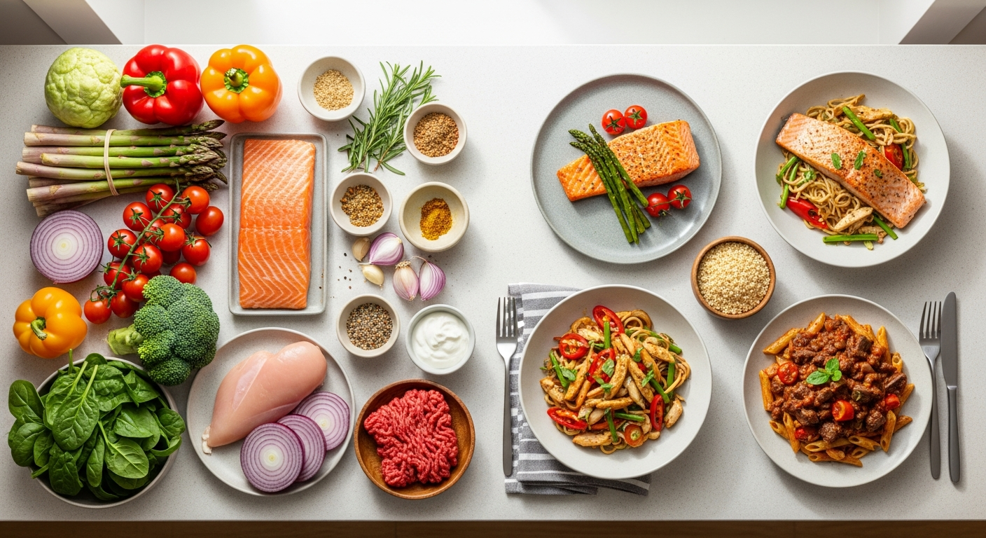 Marley Spoon Australia weekly meal kit delivery box with fresh ingredients and chef-designed recipes