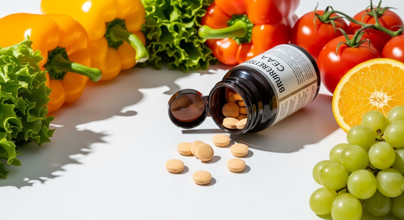 Burgerstein Multivitamin-Mineral CELA Tablets bottle with 24 essential nutrients displayed