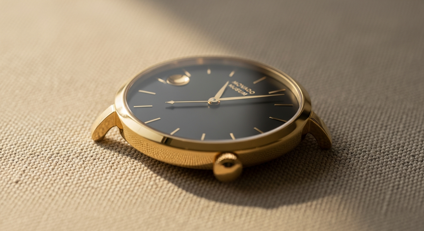 Movado Museum Classic iconic watch with minimalist black dial and signature dot