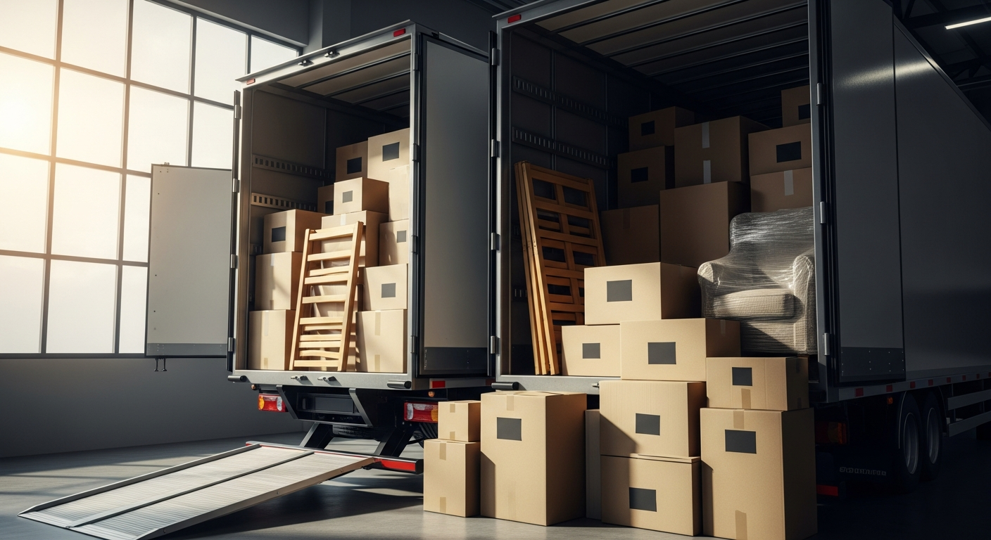 Muval interstate removalist booking platform interface showing backloading truck route optimization