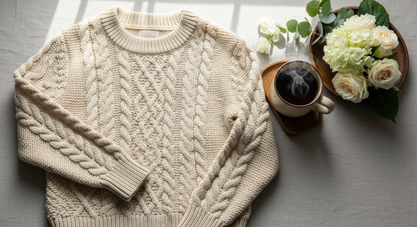 Olsen Sweet Orchid Cable Knit Jumper displayed on model showing cable knit texture